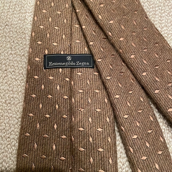 Zegna Mens Cashmere Tie - Picture 2 of 3
